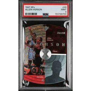 1997 Upper Deck SPx #30 Allen Iverson PSA 9 Mint Philadelphia 76ers